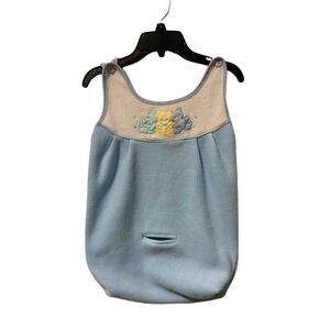 Vintage Flurries Baby Sleep Sack Blue Fleece Embroidered Bears 0-12M Wearable